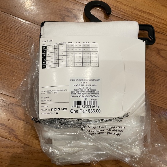 Hue White Wide Waistband Cotton Leggings - Picture 3 of 5